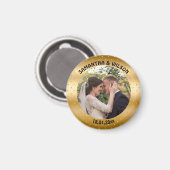Personalisierte Gastgeschenk Hochzeit | Gold |Foto Magnet (Vorderseite/Rückseite)