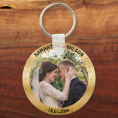 Personalisierte Gastgeschenk Hochzeit | Gold |Foto Schlüsselanhänger (Rückseite)