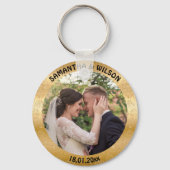 Personalisierte Gastgeschenk Hochzeit | Gold |Foto Schlüsselanhänger (Rückseite)