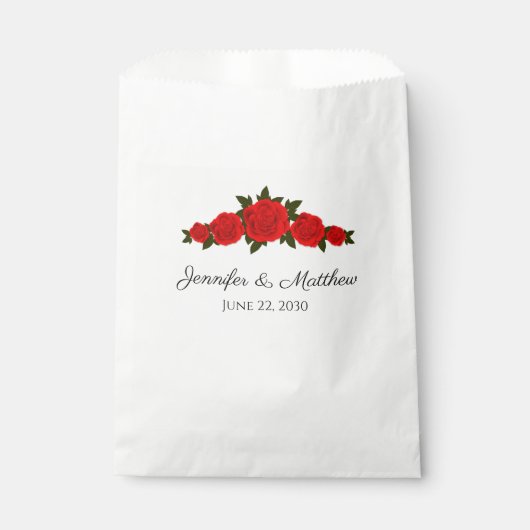 Personalisierte Gastgeschenk Hochzeit mit Rote Ros Geschenktütchen (Vorderseite)
