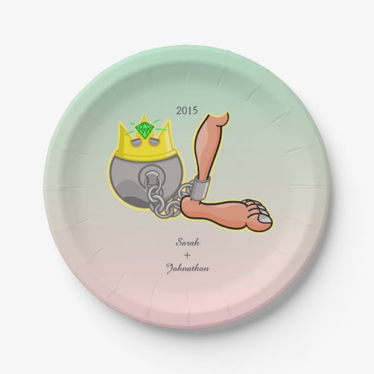 Personalisierte Gastgeschenk Hochzeit Pappteller (Vorderseite)