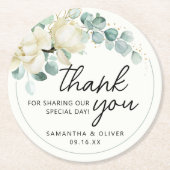 Personalisierte Gastgeschenk Hochzeit Runder Pappuntersetzer (Vorderseite)