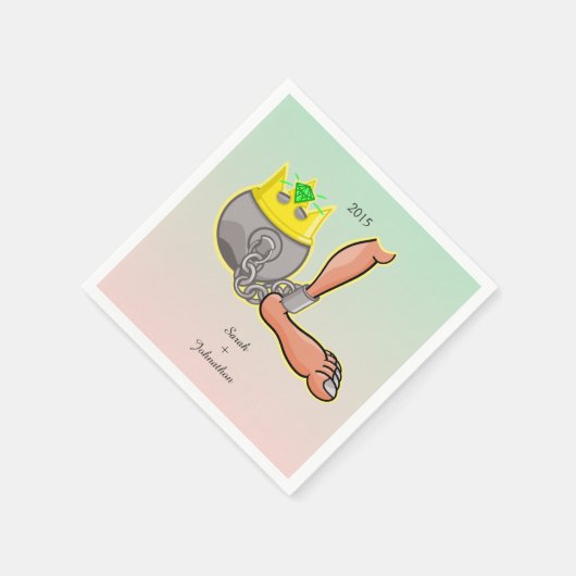 Personalisierte Gastgeschenk Hochzeit Serviette (Ecke)