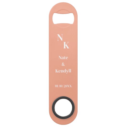 Personalisierte Gastgeschenk Hochzeit Speed Flaschenöffner (Vorderseite)