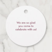 Personalisierte Gastgeschenk Hochzeit Vielen Dank  Geschenkanhänger (Rückseite)