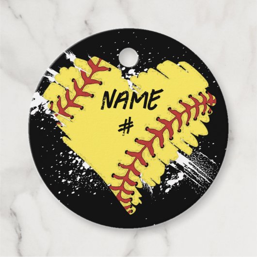 Personalisierte Gastgeschenk-Tags für Softball Geschenkanhänger (Vorderseite)