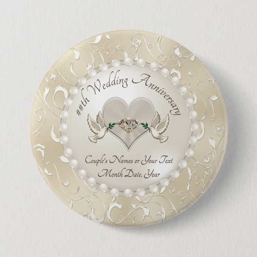 Personalisierte Gastgeschenken zum Jahrestag Button (Vorderseite)