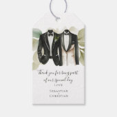 Personalisierte Gay-Hochzeit in verschmutzten grün Geschenkanhänger (Vorderseite)