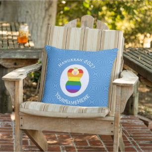 Personalisierte Gay-Preis-Blondinen-Engel-Hanukkah Kissen