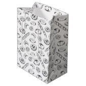 Personalisierte Gebäck-Illustrationsverpackung Mittlere Geschenktüte (Rückseite Schrägansicht)