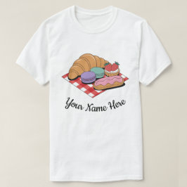 Personalisierte Gebäckliebhaber-Croissant-Éclair-B T-Shirt