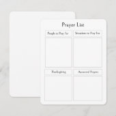Personalisierte Gebetsliste | Einfach Minimal Begleitkarte (Vorne/Hinten)