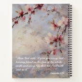 Personalisierte Gebetszeitschrift Cherry Blüten Notizblock (Rückseite)