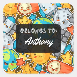 Personalisierte GEBIETE ZUM Kawaii-Aufkleber Quadratischer Aufkleber