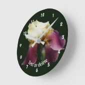 Personalisierte gebogene Bartirisblüte   Runde Wanduhr (Winkel)