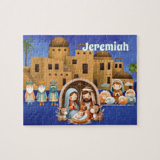 Personalisierte Geburt Christi Puzzle (Horizontal)