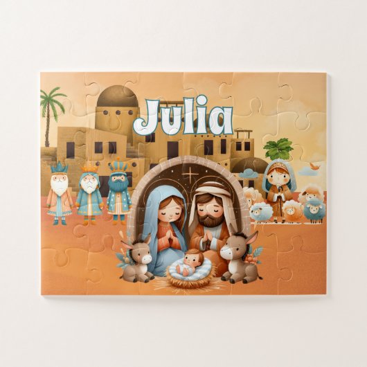 Personalisierte Geburt Christi  Puzzle (Horizontal)