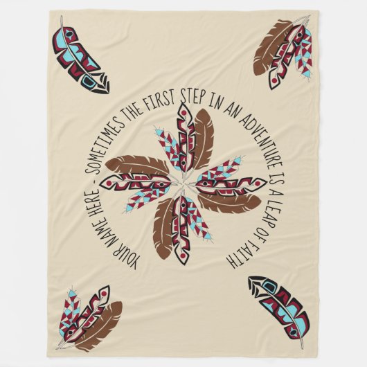 Personalisierte gebürtiger Amerikaner-Feder-Decke Fleecedecke (Vorderseite)