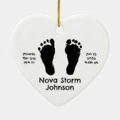 Personalisierte Geburtsankündigung Custom Christma Keramik Ornament (Hinten)