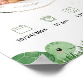 Personalisierte Geburtsanzeige für Babys Poster (Ecke)