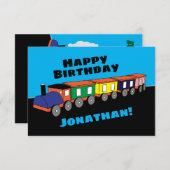 Personalisierte Geburtsbahnkarte Dankeskarte (Vorne/Hinten)