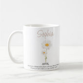 Personalisierte Geburtsblume April Kaffeetasse (Links)