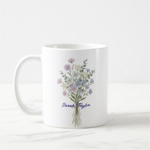 Personalisierte Geburtsblume Aster Custom Kaffeetasse