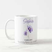 Personalisierte Geburtsblume Februar Kaffeetasse (Links)