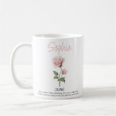Personalisierte Geburtsblume Juni Kaffeetasse (Links)