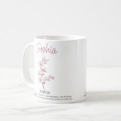 Personalisierte Geburtsblume März  Kaffeetasse (Vorderseite Links)