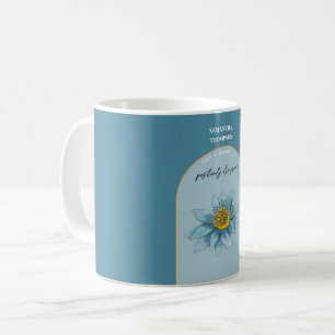 Personalisierte Geburtsblume Monat Juli Wasserlili Kaffeetasse