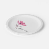 Personalisierte Geburtsdiskette, Aquarellfarben-Bl Pappteller (Schrägansicht)