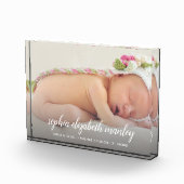 Personalisierte Geburtserklärung von Baby Fotoblock (Rechts)