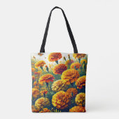 Personalisierte Geburtshaus Blume Marigold Oktober Tasche (Rückseite)