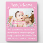 Personalisierte Geburtshinweis-Plaque, Baby-Foto Fotoplatte (Vorderseite)