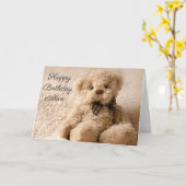 Personalisierte Geburtskarte - Fluffy Teddy Karte (Gelbe Blume)