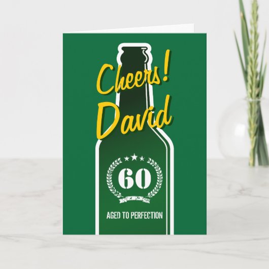 Personalisierte Geburtskarte für Männer | Bier Karte (Vorderseite)