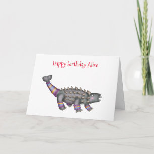 Personalisierte Geburtskarte von Ankylosaurus Karte