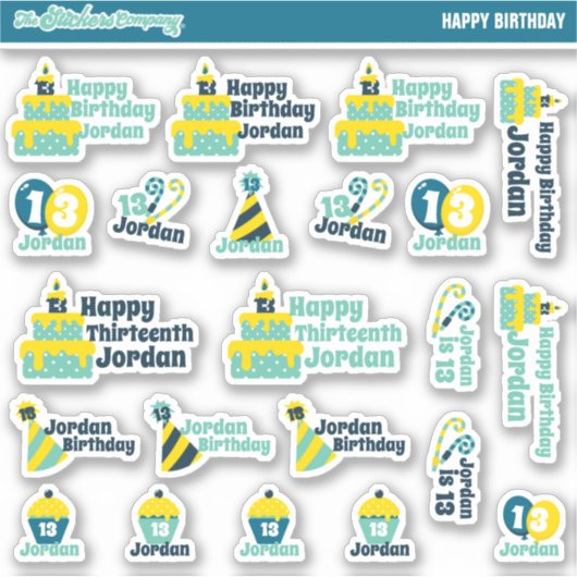 Personalisierte Geburtskennzeichnungen | Custom St Aufkleber (Vorderseite)