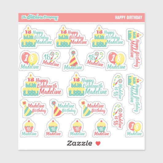 Personalisierte Geburtskennzeichnungen | Custom St Aufkleber (Blatt)