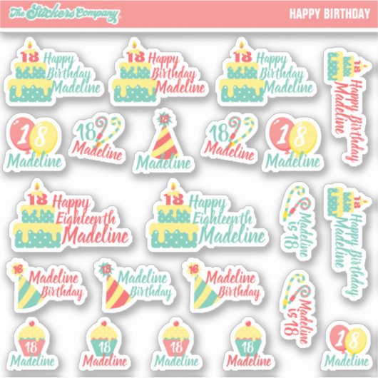 Personalisierte Geburtskennzeichnungen | Custom St Aufkleber (Vorderseite)