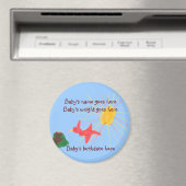 Personalisierte Geburtsmitteilung des kleinen Magnet (In Situ (Geschirrspüler))