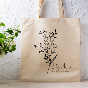 Personalisierte Geburtsmonatsblume Mai Boho Tragetasche