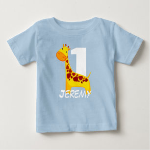 Personalisierte Geburtstag-Giraffe Baby T-shirt