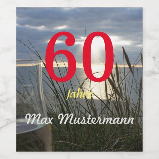 personalisierte Geburtstag Weinetikett (Einzelnes Label)