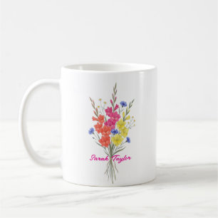 Personalisierte Geburtstagblume Gladiole Maßanfert Kaffeetasse