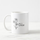 Personalisierte Geburtstags-Blumen-Keramik-Tasse, Kaffeetasse (Links)