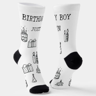 Personalisierte Geburtstags-Doodle-Kunst individue Socken