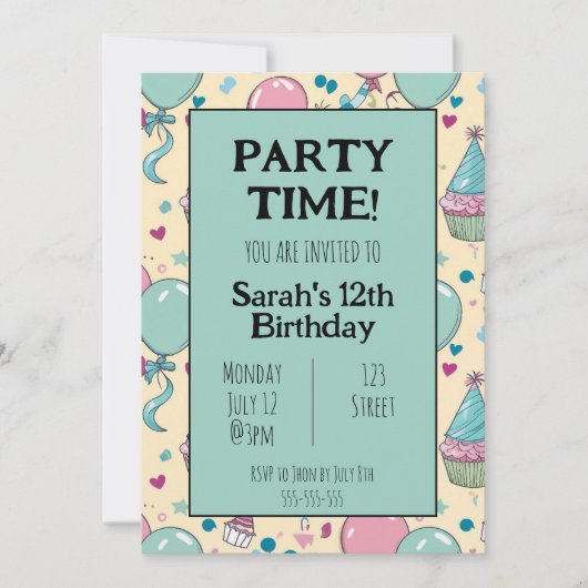 Personalisierte Geburtstagseinladung Einladung (Vorderseite)