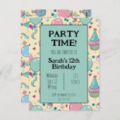 Personalisierte Geburtstagseinladung Postkarte (Vorne/Hinten)